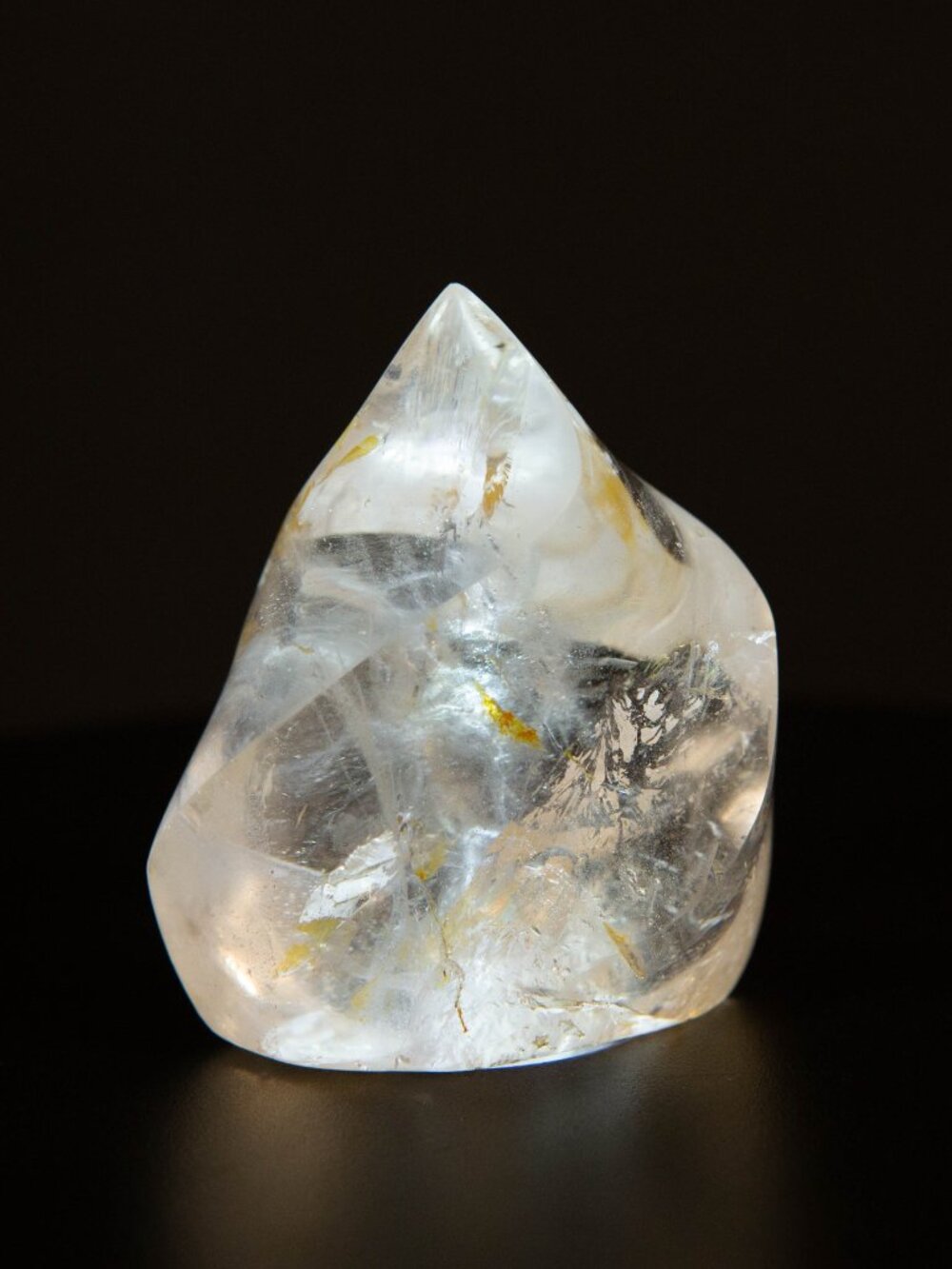 AA+ Clear Quartz Flame Crystal Rainbow & Golden Healer Inclusions 2.5” - Picture 7 of 16